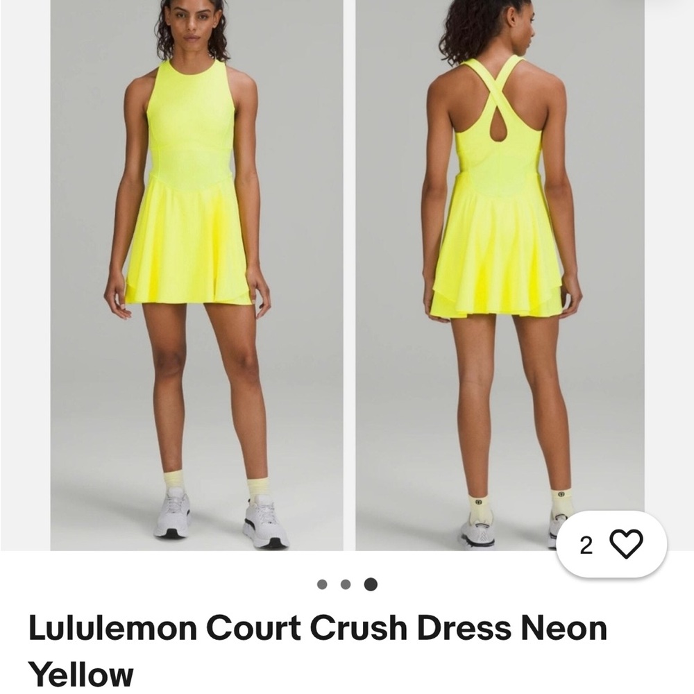 Lululemon Athletica Neon Yellow Backless Dress